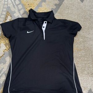 Nike Black Fitted Polo Shirt Short Sleeve